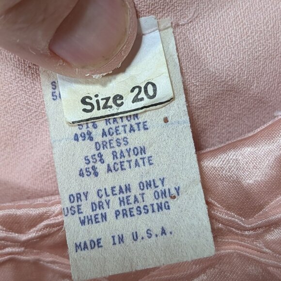 VINTAGE Dawn Joy 2 Elegant Pink Dress and Jacket Set Size 20 - Picture 9 of 15